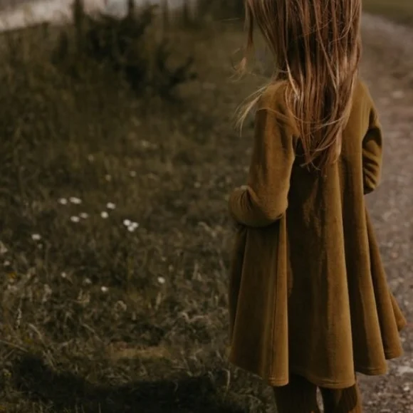 Charming Cream Kids Dress - Picture 2 of 2